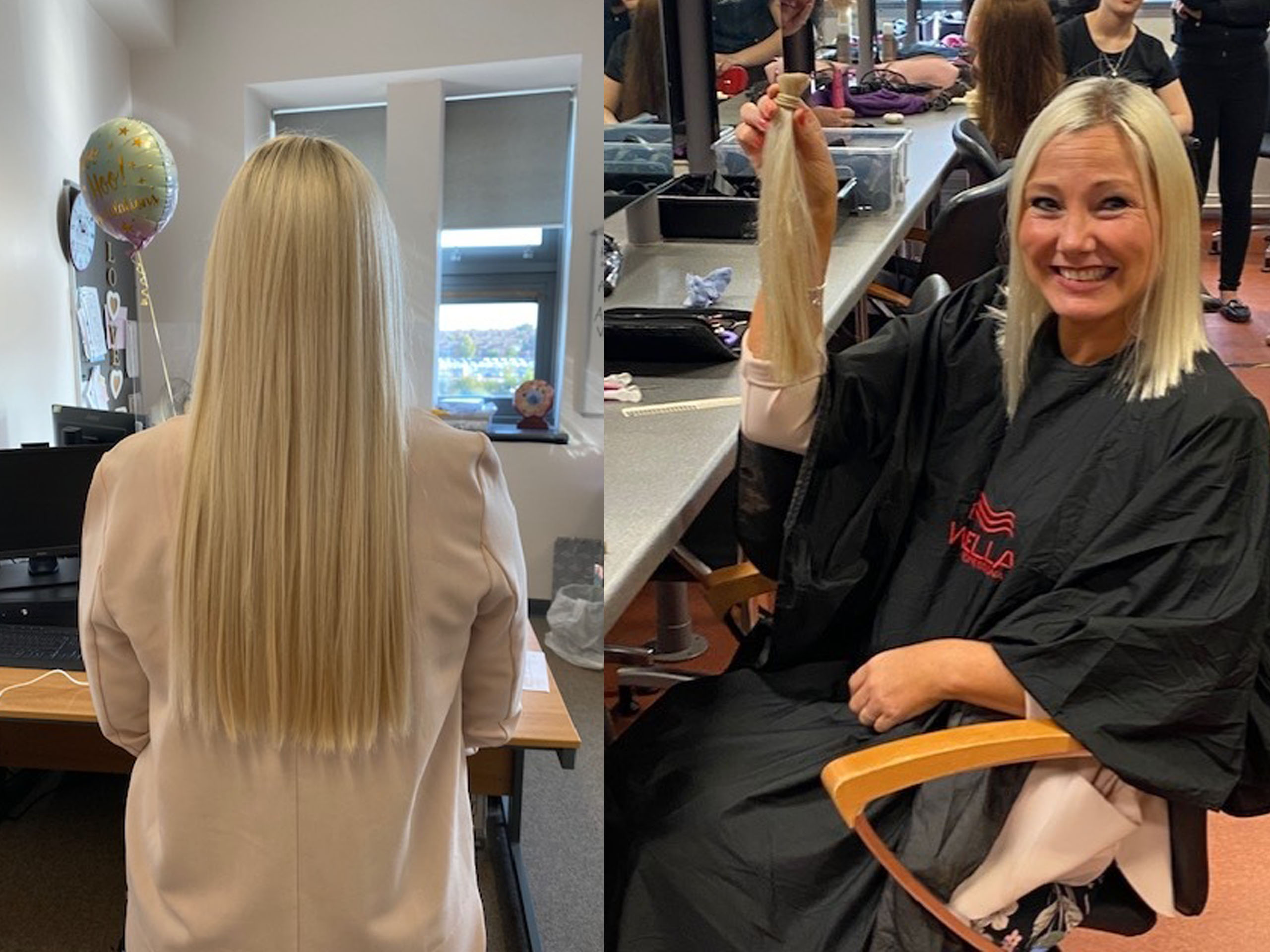 Doncaster College From long locks to a brilliant bob a big chop for charity at Doncaster College