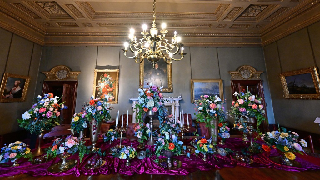 The final tablescape design at Brodsworth Hall