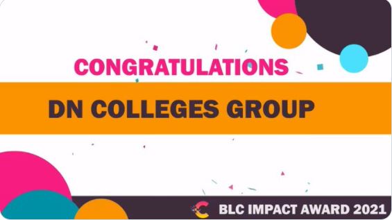 An image containing text that says Congratulations DN Colleges Group